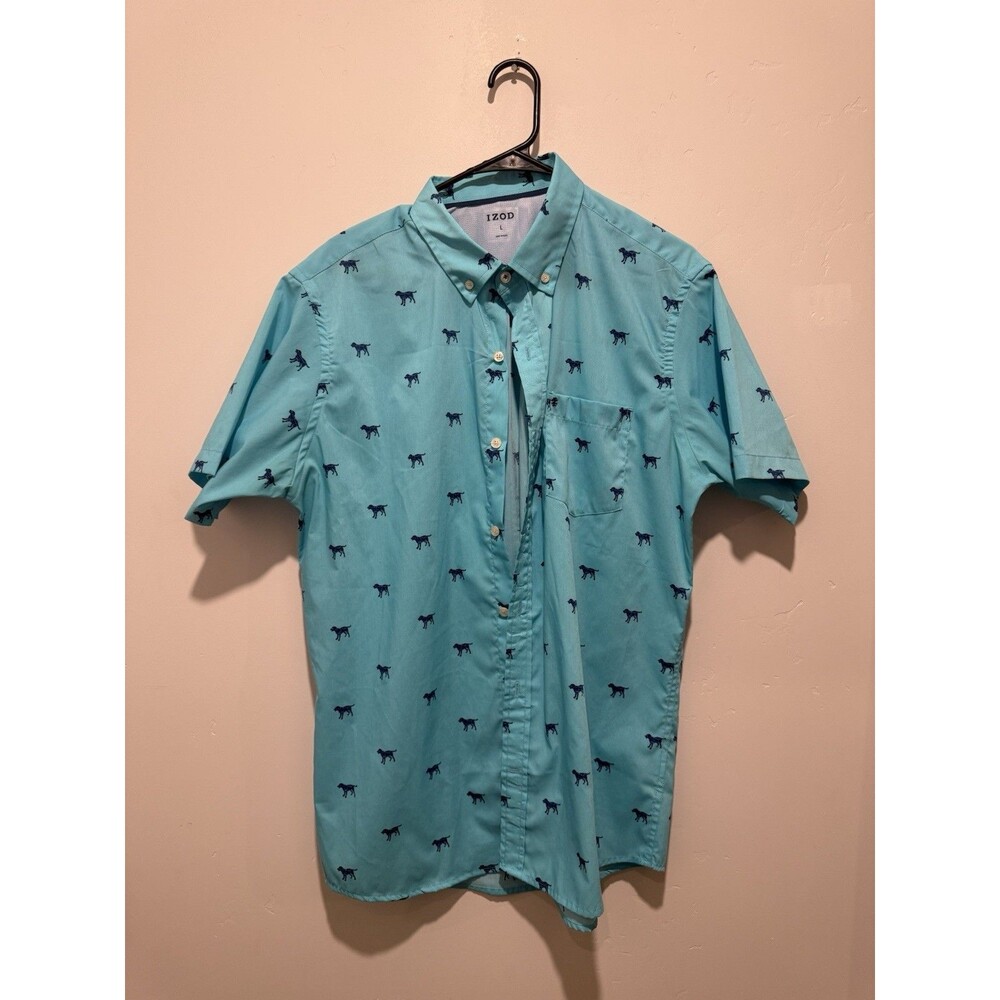 IZOD Blue Button Down Shirt L